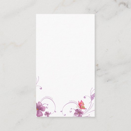 バイオレット春カラフル蝶おむつラッフル エンクロージャーカード (裏面)