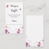 バイオレット春カラフル蝶おむつラッフル エンクロージャーカード (正面/裏面)