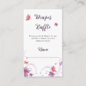 バイオレット春カラフル蝶おむつラッフル エンクロージャーカード (正面)