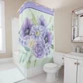 バイオレット水カラーフローラ シャワーカーテン (インサイチュ)