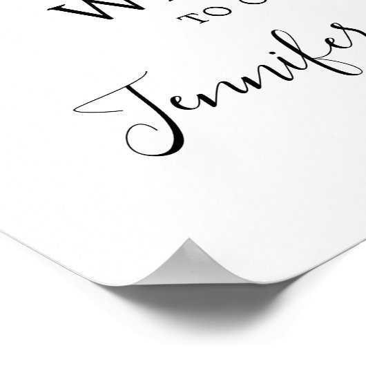 バイオレット水彩フローラ結婚のウェルカムポスター ポスター (角)