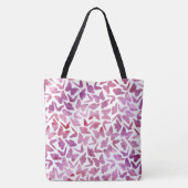 バイオレット水彩蝶パターン トートバッグ (裏面)