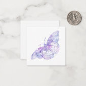 バイオレット水彩蝶 ノートカード (正面/裏面インサイチュ)