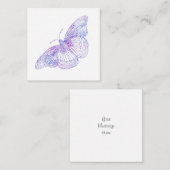 バイオレット水彩蝶 ノートカード (正面/裏面)