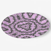 バイオレット溝付き花万華鏡のように千変万化するパターンデザイン ペーパープレート (アングル)