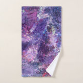 バイオレット滴抽象化 バスタオルセット (ハンドタオル)