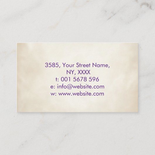 バイオレット火炎と手 名刺 (裏面)