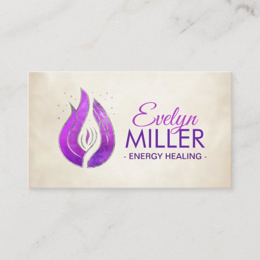 バイオレット火炎と手 名刺 (正面)