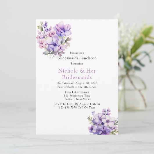 バイオレット牡丹とバラブリデスメイドランチョン 招待状 (スタンド正面)