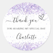 バイオレット白紙吹雪感謝していユー ラウンドシール (正面)