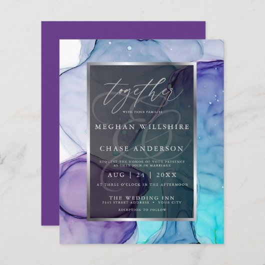 バイオレット素晴らしアクア液体抽象芸術インク2 (正面/裏面)