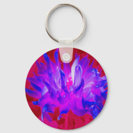 バイオレット素晴らしブルーとホットピンクサボサボダリア キーホルダー
