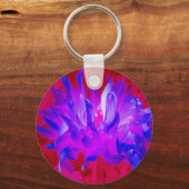 バイオレット素晴らしブルーとホットピンクサボサボダリア キーホルダー (正面)
