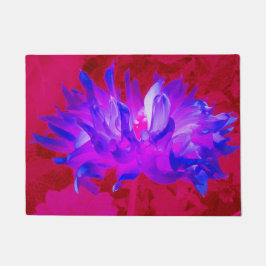 バイオレット素晴らしブルーとホットピンクサボサボダリア ドアマット