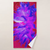 バイオレット素晴らしブルーとホットピンクサボサボダリア バスタオル (バスタオル)