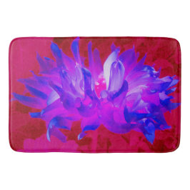 バイオレット素晴らしブルーとホットピンクサボサボダリア バスマット