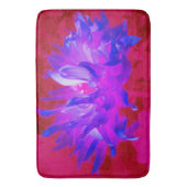 バイオレット素晴らしブルーとホットピンクサボサボダリア バスマット (正面縦)