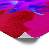 バイオレット素晴らしブルーとホットピンクサボサボダリア ポスター (角)