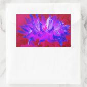 バイオレット素晴らしブルーとホットピンクサボサボダリア 長方形シール (バッグ)