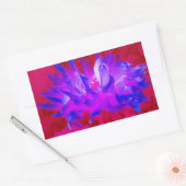 バイオレット素晴らしブルーとホットピンクサボサボダリア 長方形シール (封筒)