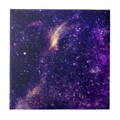 バイオレット紫抽象芸術銀河系宇宙 タイル (正面)