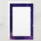 バイオレット紫抽象芸術銀河系宇宙 便箋 (正面/裏面)