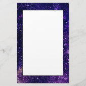 バイオレット紫抽象芸術銀河系宇宙 便箋 (正面)