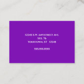 バイオレット背景 & ゴールドとグリッターのビューティースタイル 名刺 (裏面)