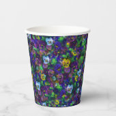 バイオレット色のパンジーカップ 紙コップ (正面)