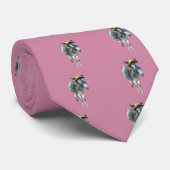 バイオレット花が付いている麦わら帽子のろば ネクタイ (ロール)