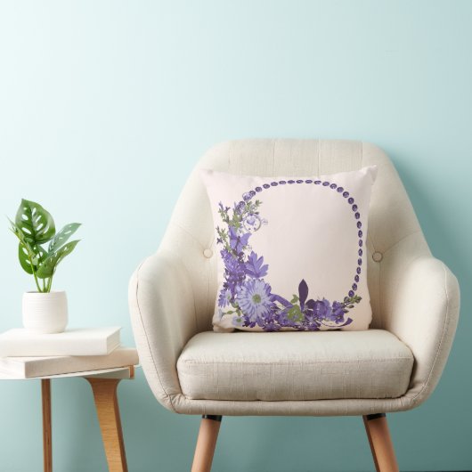 バイオレット花模様 クッション (椅子)