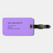 バイオレット葉パームパーソナライズされたラゲッジタグ ラゲッジタグ (裏面横)