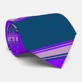 バイオレット薄紫とインジゴ水平ストライプの- ネクタイ (ロール)