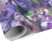 バイオレット薄紫バラフラワーガーデンパターン ラッピングペーパー (ロールコーナー)