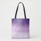 バイオレット薄紫パステルパープルトリプルグリッター グラデーション トートバッグ (正面)