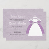 バイオレット薄紫パープルカスタムブライダルシャワー招待状 招待状 (正面/裏面)
