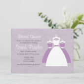 バイオレット薄紫パープルカスタムブライダルシャワー招待状 招待状 (スタンド正面)