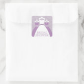 バイオレット薄紫パープルブライダルシャワー封筒用シール スクエアシール (バッグ)