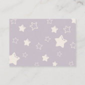 バイオレット薄紫ベビー女の子シャワーおむつラッフル エンクロージャーカード (裏面)