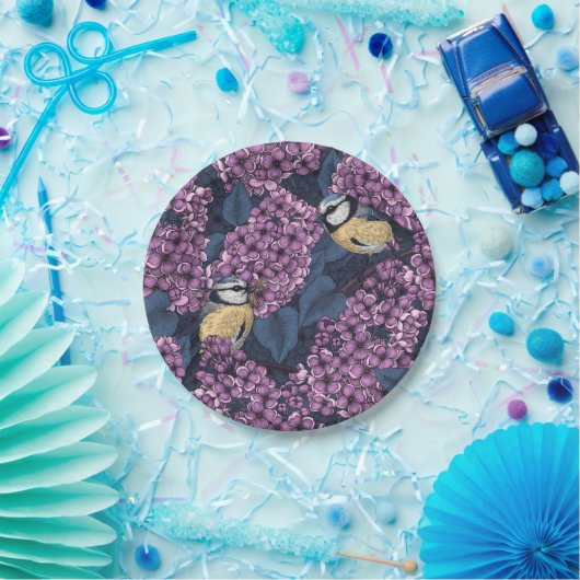 バイオレット薄紫園の鳥 ペーパープレート (パーティー)