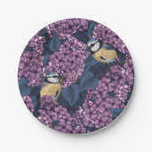 バイオレット薄紫園の鳥 ペーパープレート (正面)