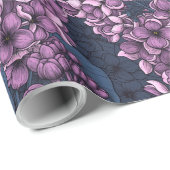 バイオレット薄紫園の鳥 ラッピングペーパー (ロールコーナー)