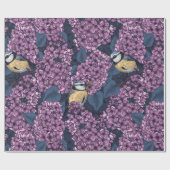 バイオレット薄紫園の鳥 ラッピングペーパー (フラット)