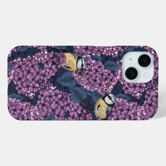 バイオレット薄紫園の鳥 Case-Mate iPhoneケース (裏面 (横))