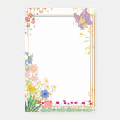 バイオレット蝶フレームノートパッド ポストイット (正面)