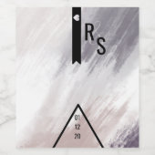 バイオレット赤面グレー抽象芸術ハート結婚バージオズ ワインラベル (シングルラベル)