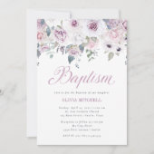 バイオレット赤面フローラ | バプテスマ 招待状 (正面)