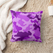 バイオレット迷彩柄パターン装飾用クッション クッション (ブランケット)