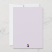 バイオレット金ゴールドウォーターカラーブーケブライダルシャワー 招待状 (裏面)