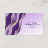 バイオレット金ゴールドマーブルゲート美容師美しい 名刺 (正面)